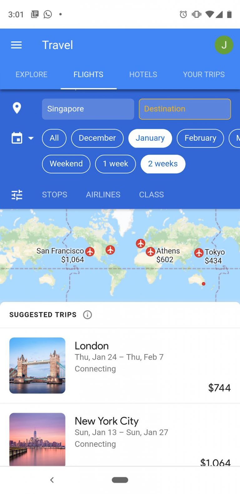 Google Flights now available in Singapore