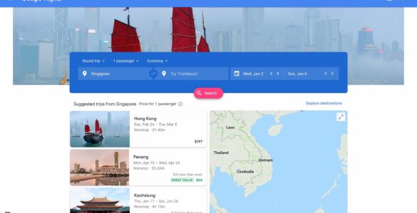Google Flights Website