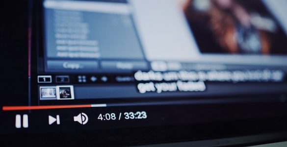 YouTube video closeup
