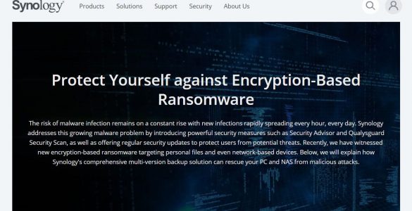 Synology warning users of ransomware attacks