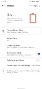 Pixel 4 XL Battery Usage