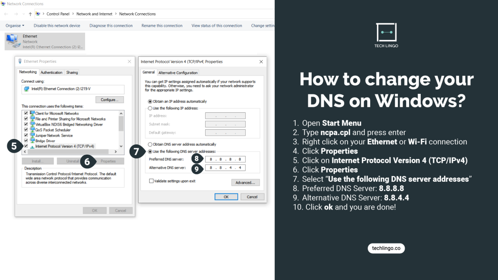 DNS Settings on Windows