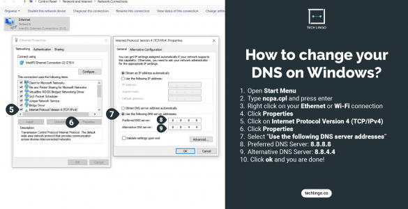 DNS Settings on Windows