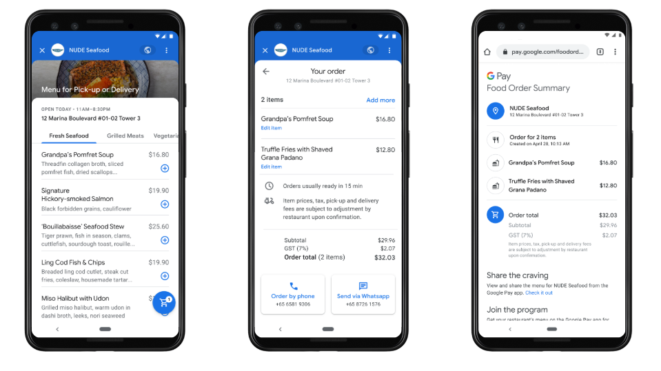 Google Pay Menu Discovery Feature