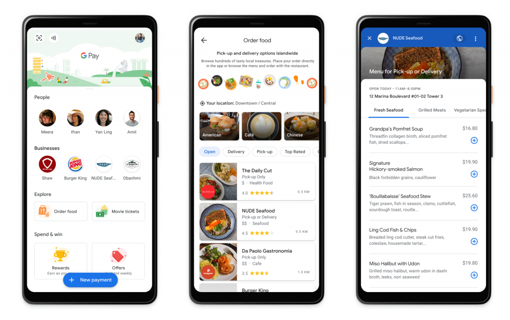 Google Pay Menu Discovery feature