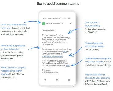 Google's tips to avoid COVID-19 online scams