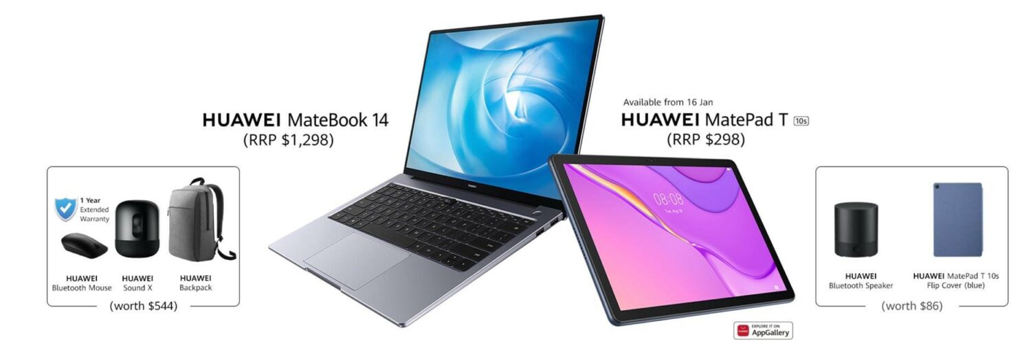 Huawei MateBook 14 and MatePad T 10s Singapore Availability