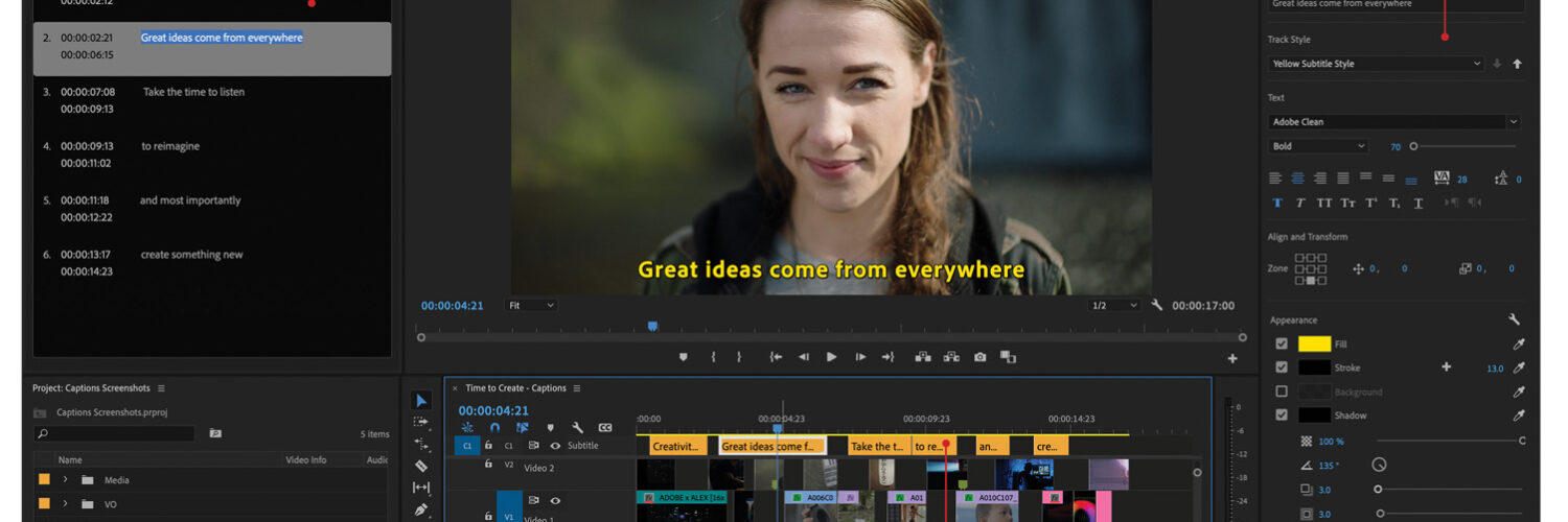 Adobe Premiere Pro New Captions Workflow