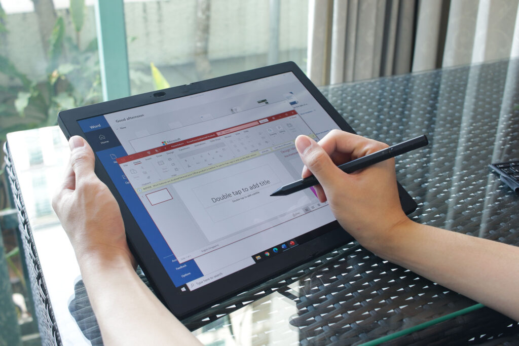 ThinkPad X1 Fold Tablet Mode with Stylus