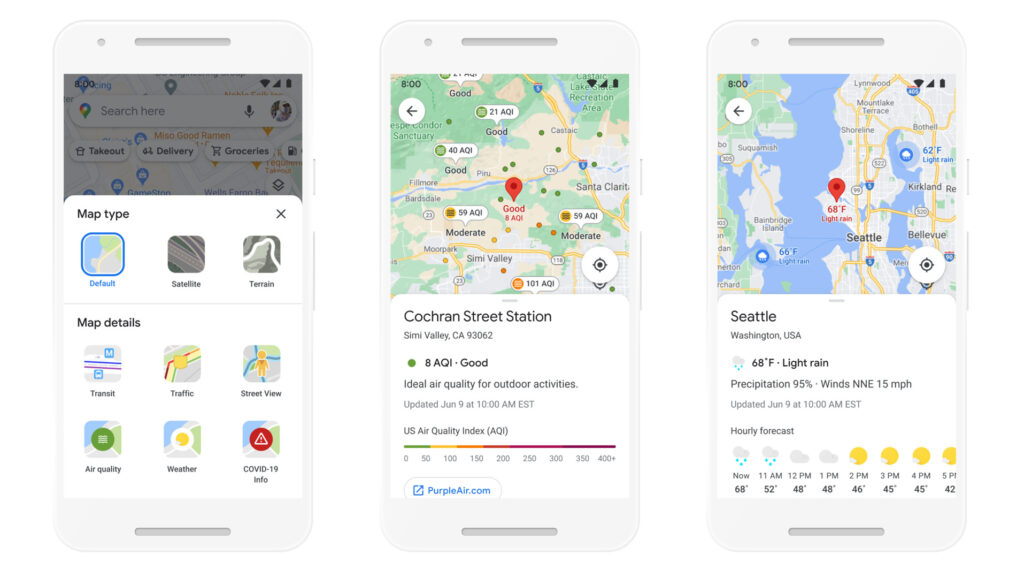 Google Maps with new Weather & Air Quality Layers