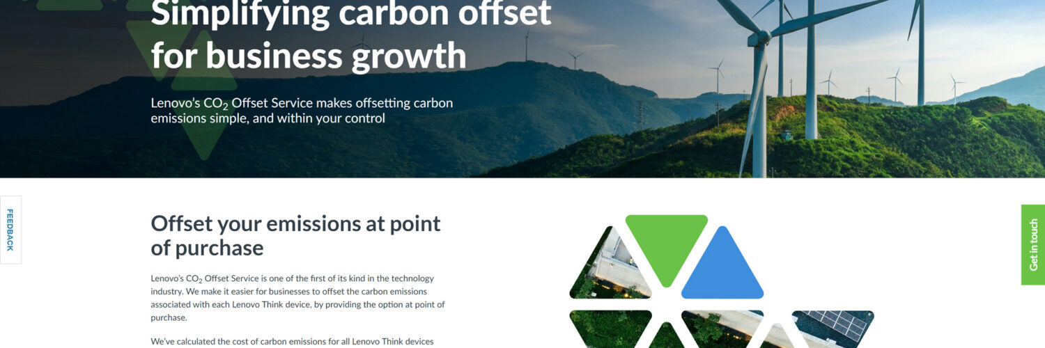 Lenovo CO2 Offset Service Website