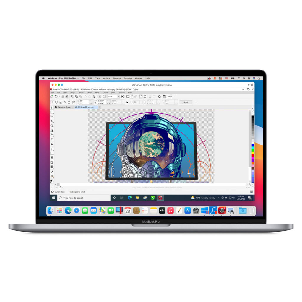 Parallels Desktop 16.5 on M1 Mac running Corel PaintShop Pro 2021