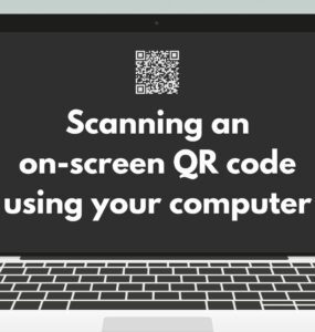 Scanning an on-screen QR code