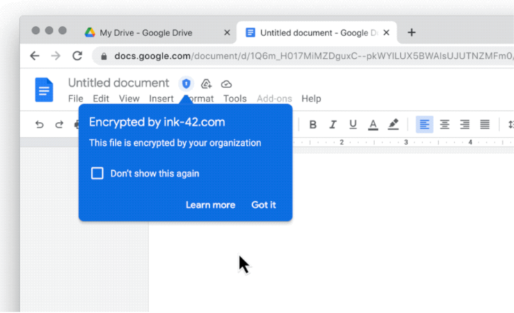Encryption Protocol in Google Drive