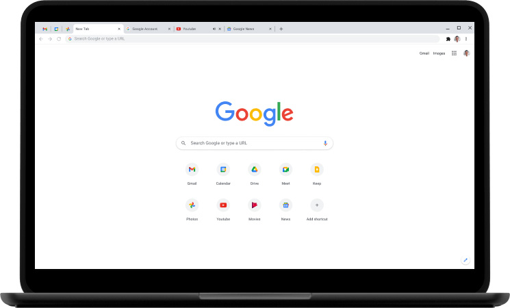 Google Chrome on Laptop