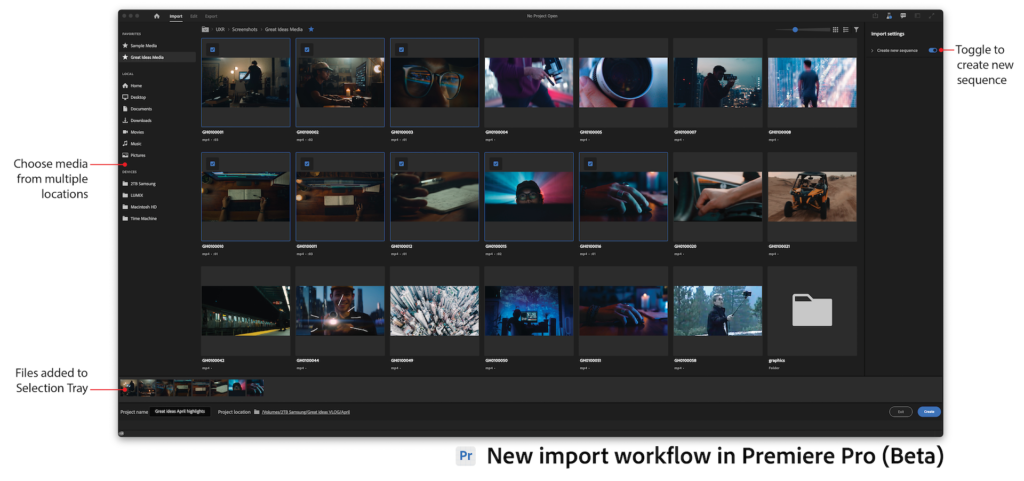 Import Enhancements in Premiere Pro Public Beta