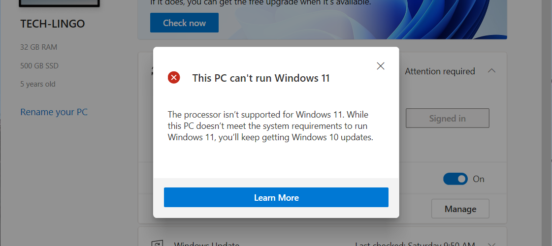 PC Health Check - Windows 11 Compatibility