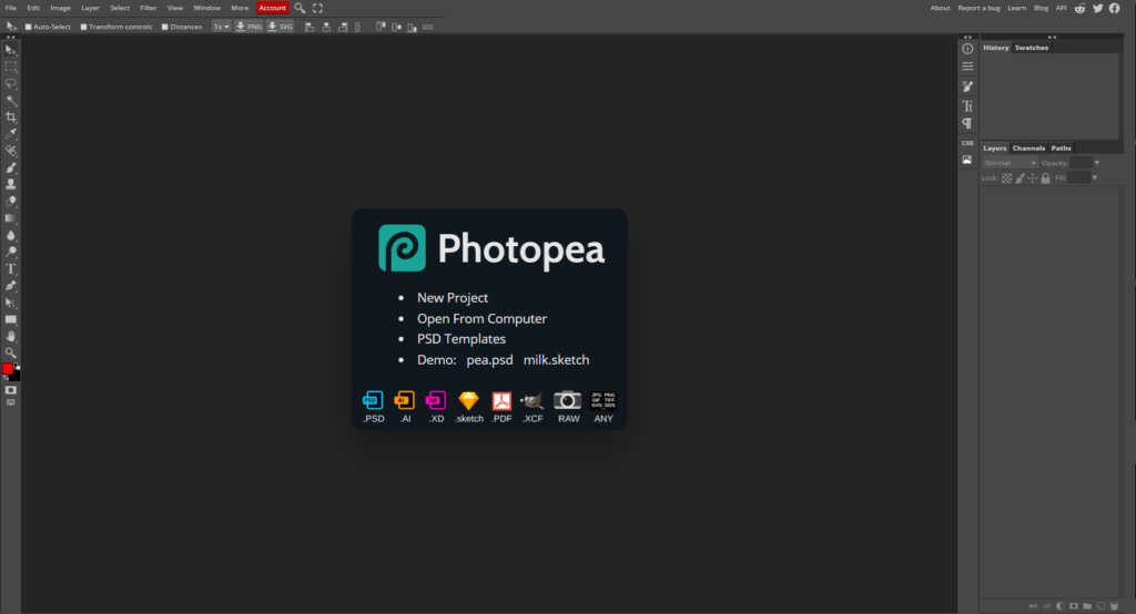 Photopea User Interface