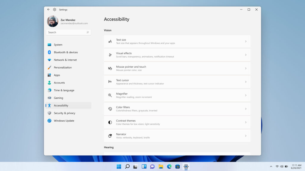 Windows 11 - Accessibility Settings