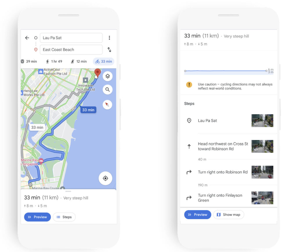 Google Maps Cycling Navigation