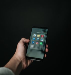 Social media apps on a smartphone