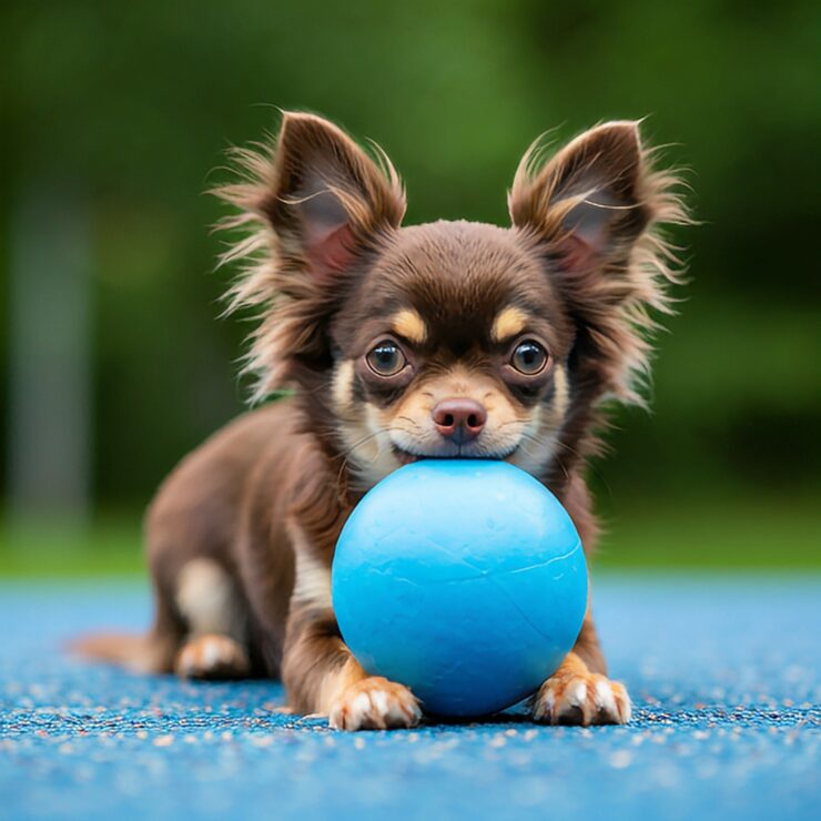 Puppy With Blue Ball